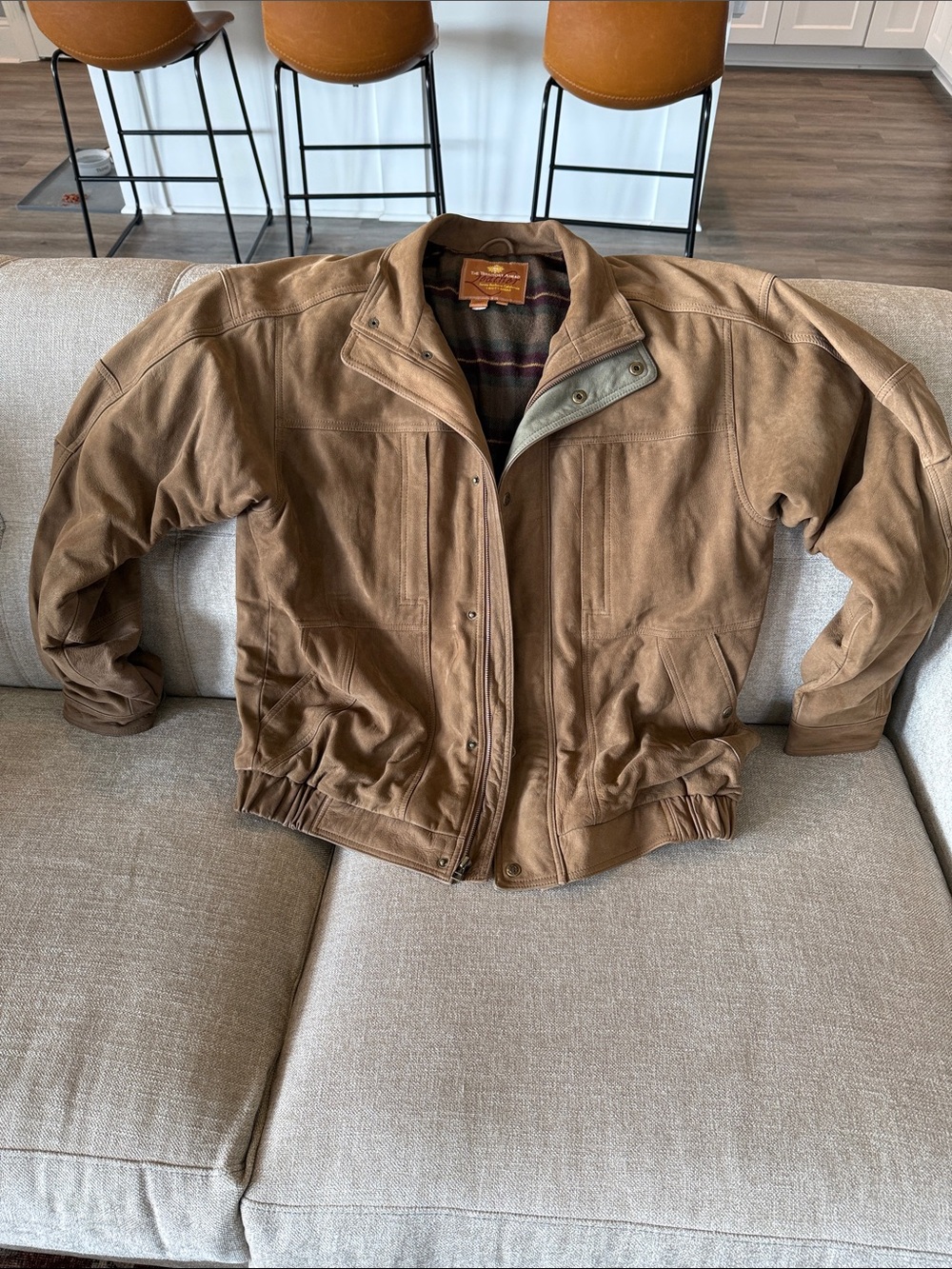 The Territory Ahead Brown Suede Bomber Jacket